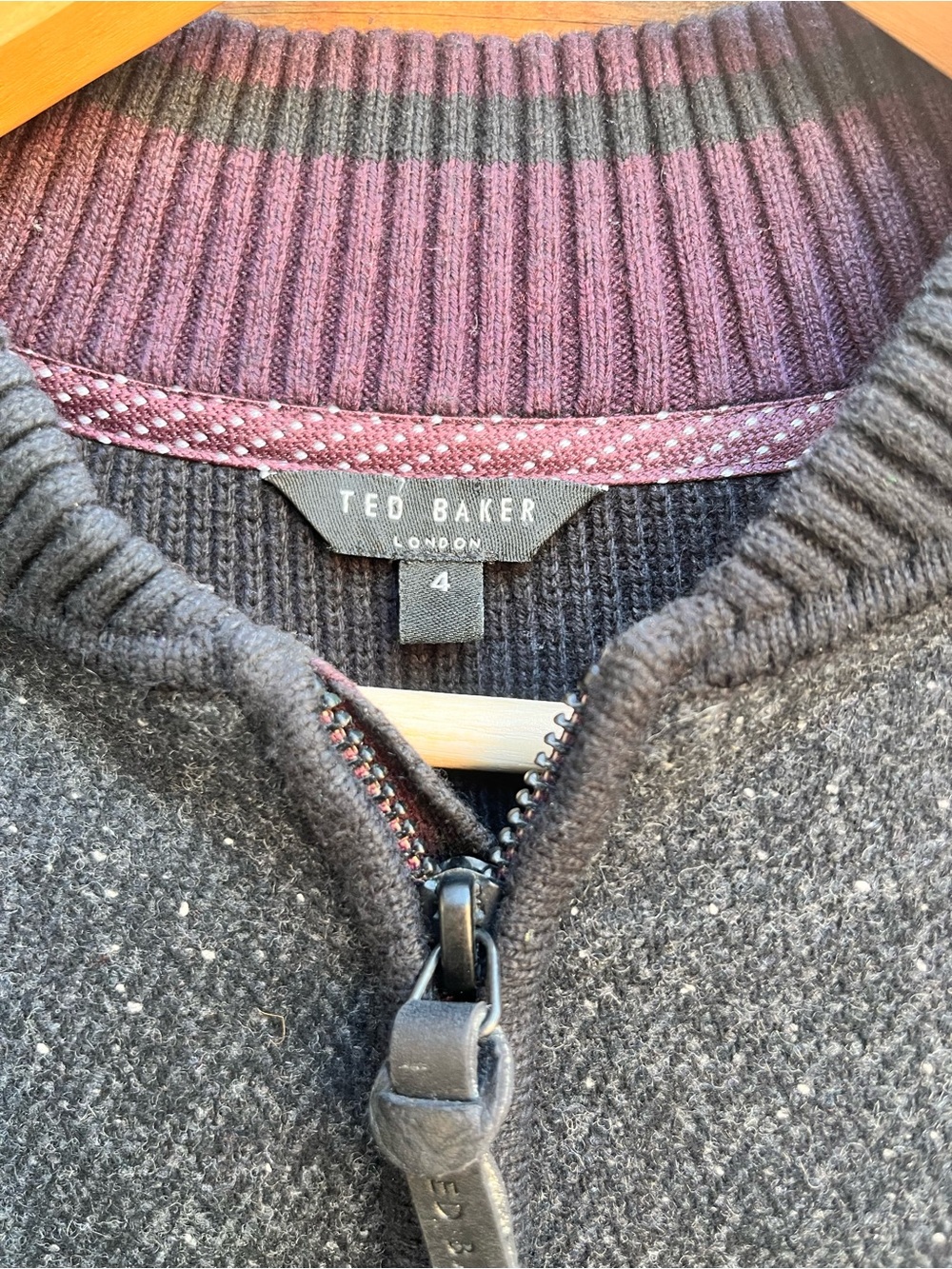 Ted Baker  Herringbone Bomber Full-Zip Sweater Jacket - Picture 7 of 15